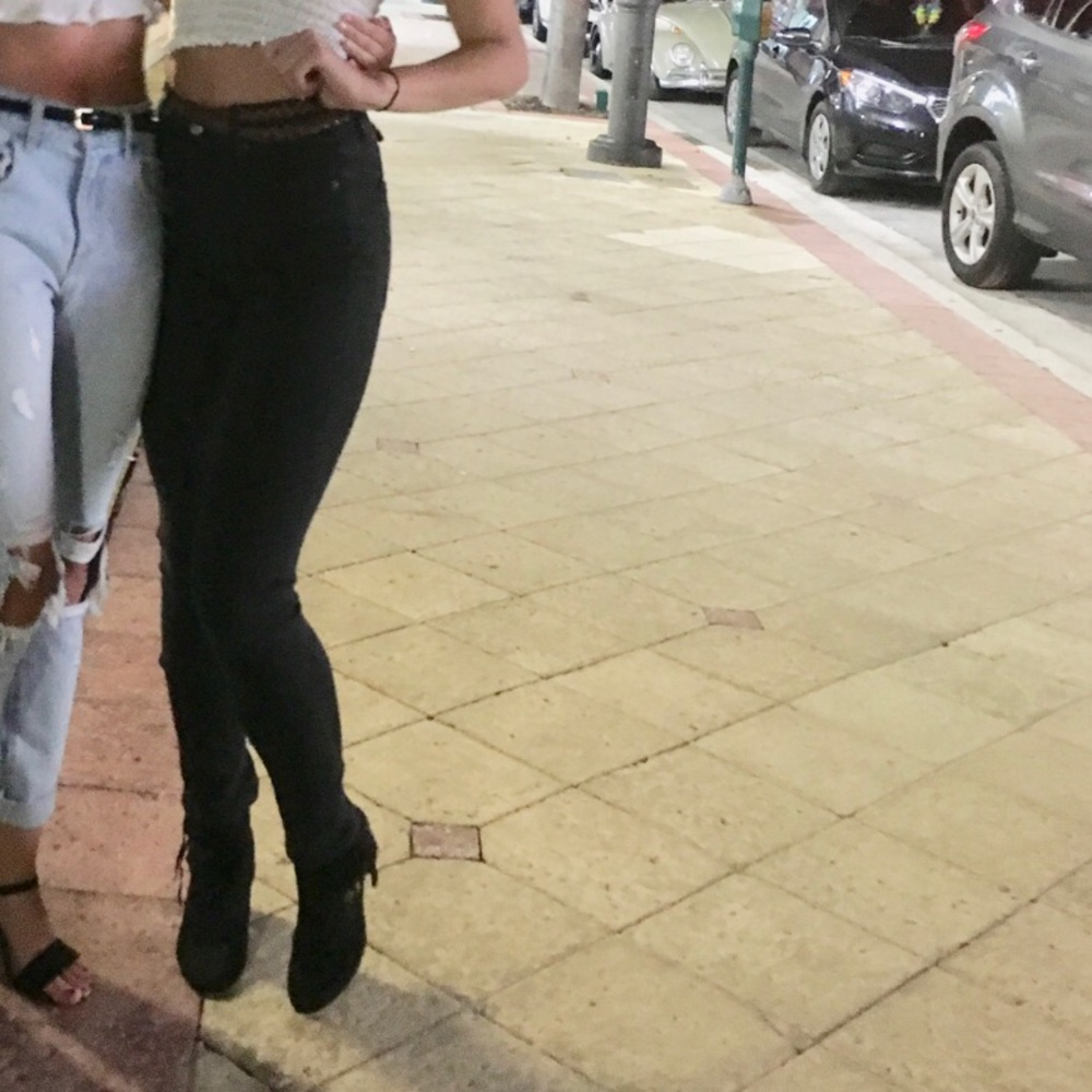 LF Carmar denim black skinny-straight leg